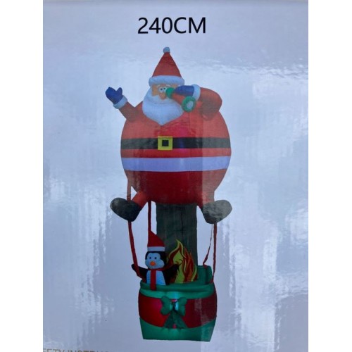 Inflatable 240cm Santa on Balloon fan and bulbs
